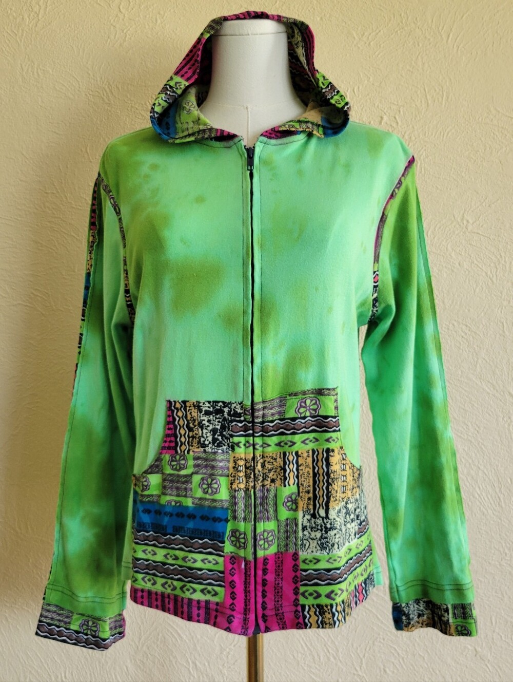 Parsley & Sage | Green Multicolor Boho Hoodie